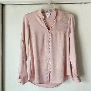 Express Slim Portofino Top - Pink and Gold